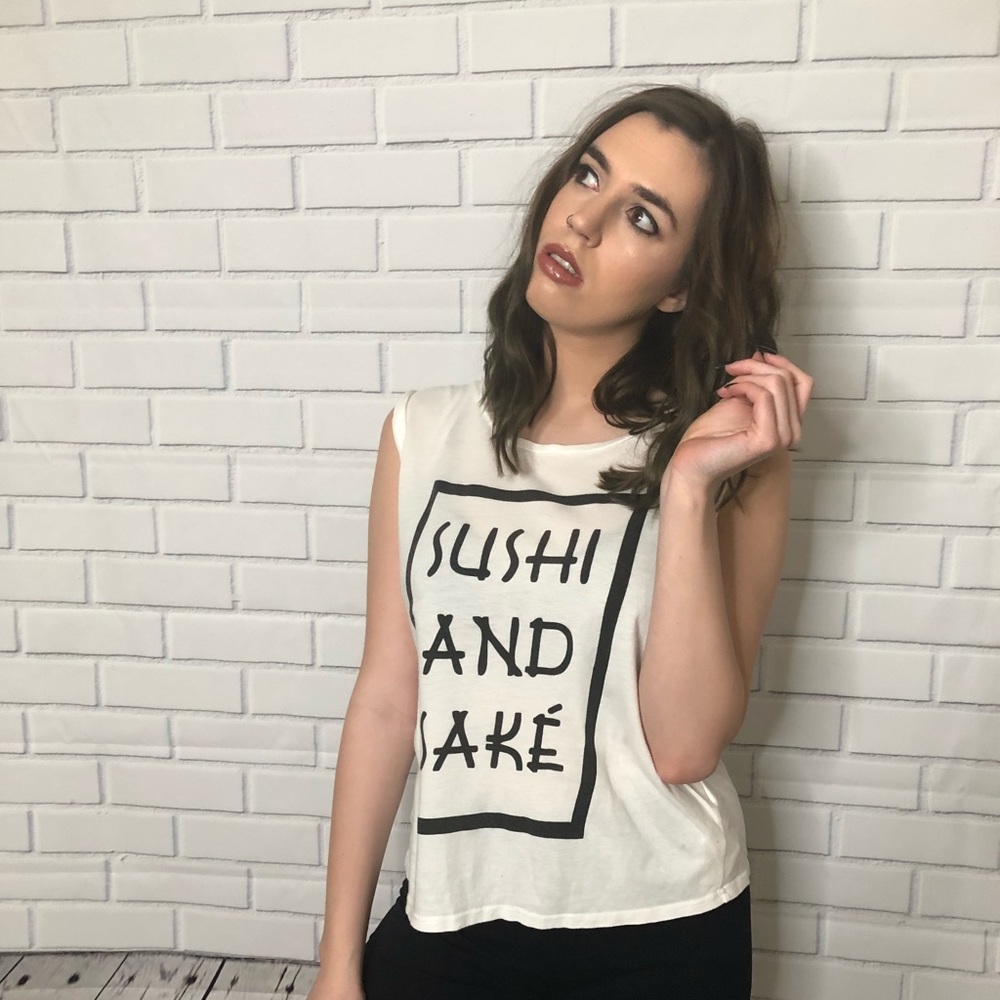 MINKPINK Sushi and Sake muscle tee - Picture 2 of 4